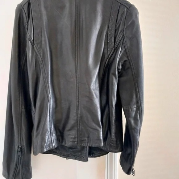 DKNY Jeans Leather Moto Jacket - Picture 2 of 7